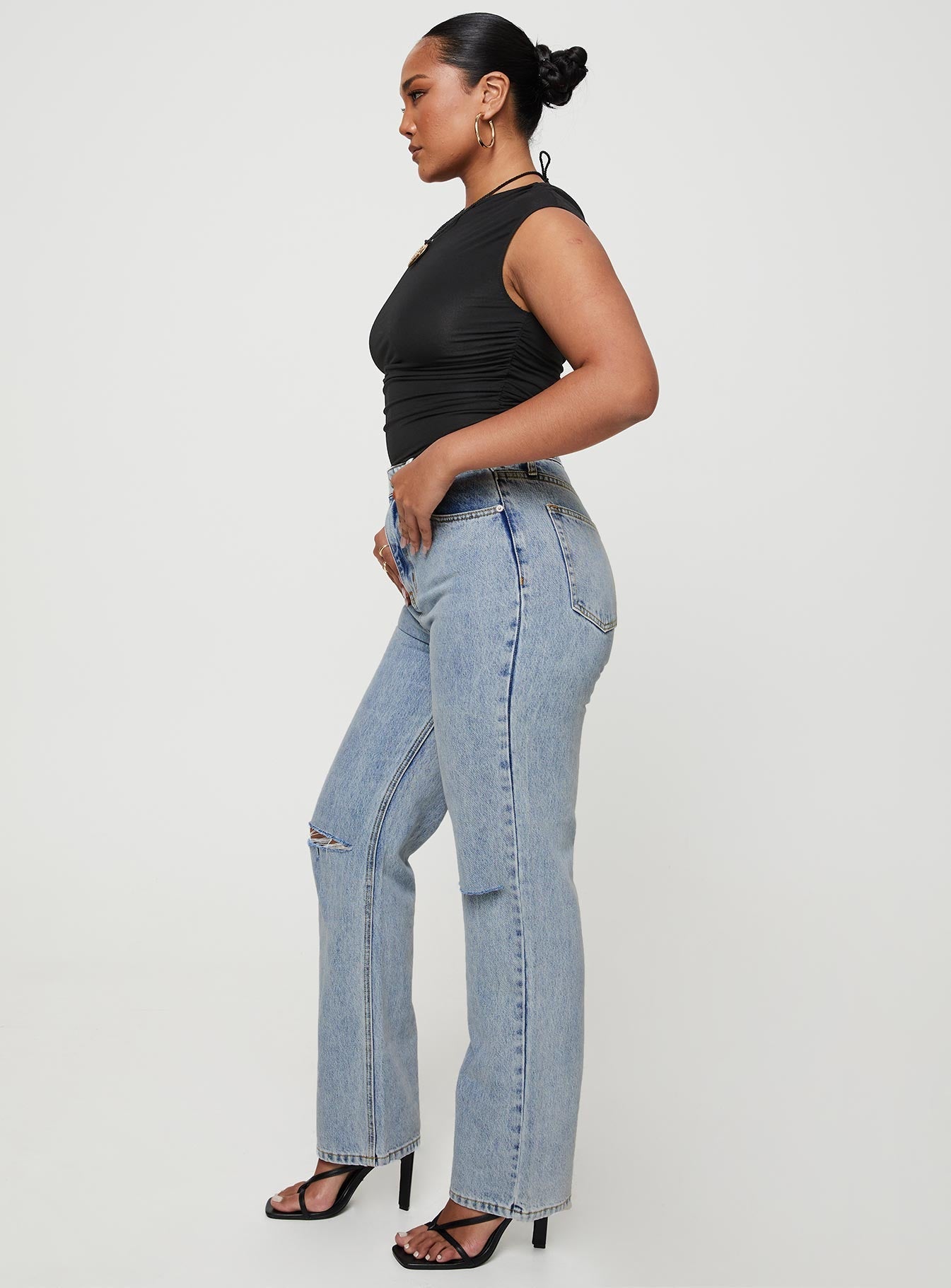 Holland High Rise Straight Leg Jeans Denim