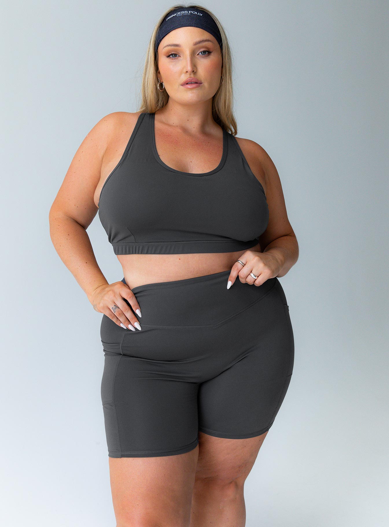 Conquer Activewear Shorts Grey Curve