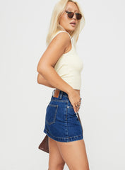 Nickei Denim Mini Skirt Mid Wash