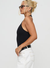 Someone New Halter Bodysuit Black Tall