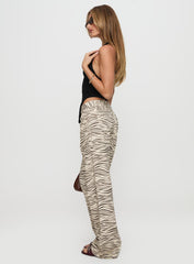Top Model Low Rise Straight Leg Jeans Zebra