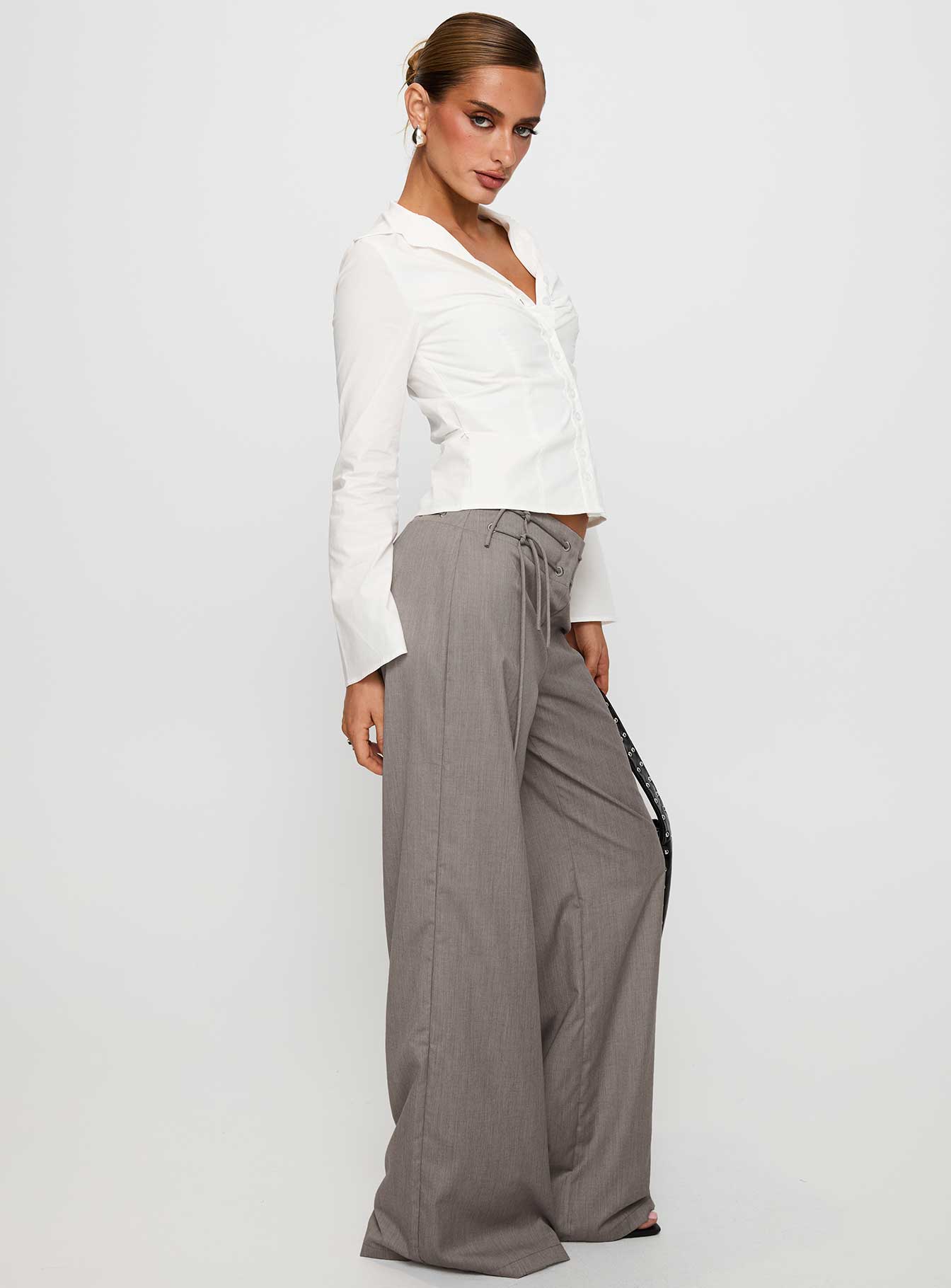 Just Have Fun Wide Leg Pant Grey Tall