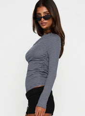 Beller Long Sleeve Top Navy Stripe