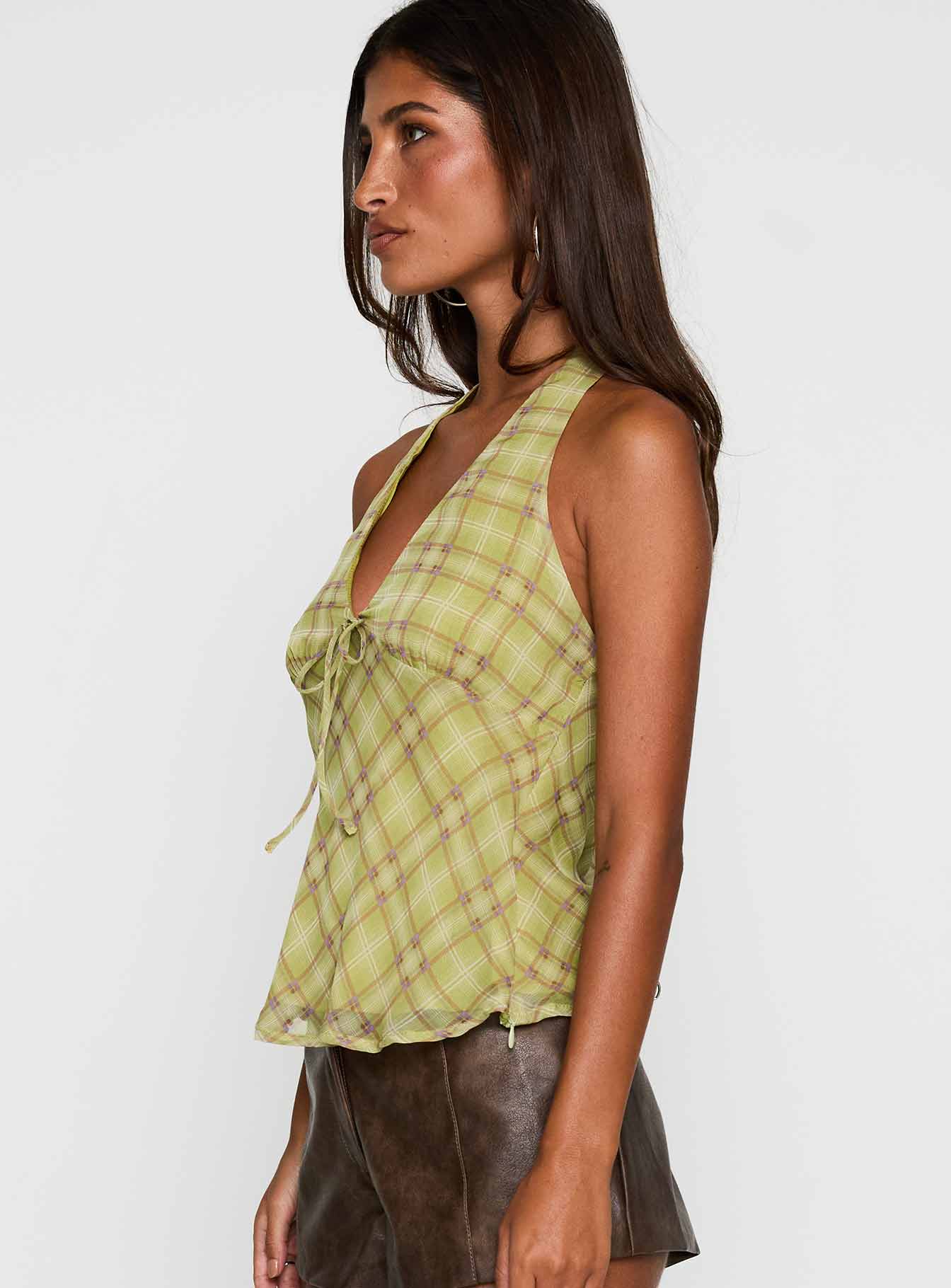 Amalthea Top Green Check