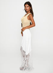 Castelli Lace Maxi Skirt White
