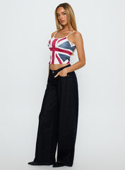 Ramos Low Rise Wide Leg Jeans Raw Indigo Blue