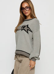 Star Track Graphic Jumper Grey