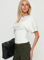 Arazia Cinched Short Sleeve Top White