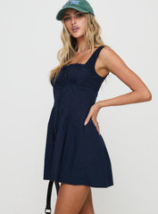 Wait For You Mini Dress Navy Tall