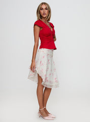 Charisse Asymmetrical Midi Skirt Floral