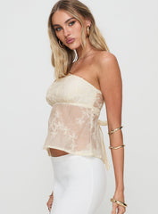 Quinnie Strapless Top Cream