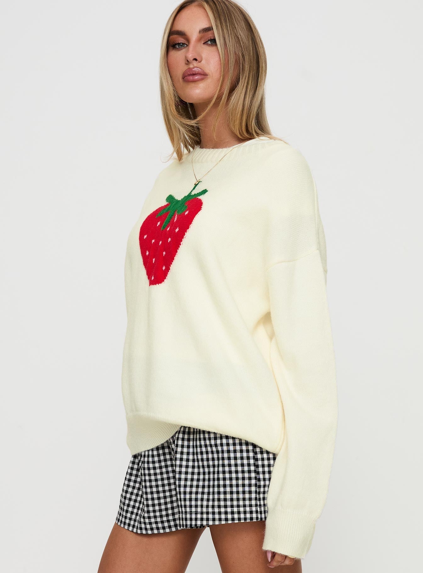 Living Is Easy Knit Sweater White