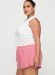 Beach House Shorts Red / White Gingham Curve