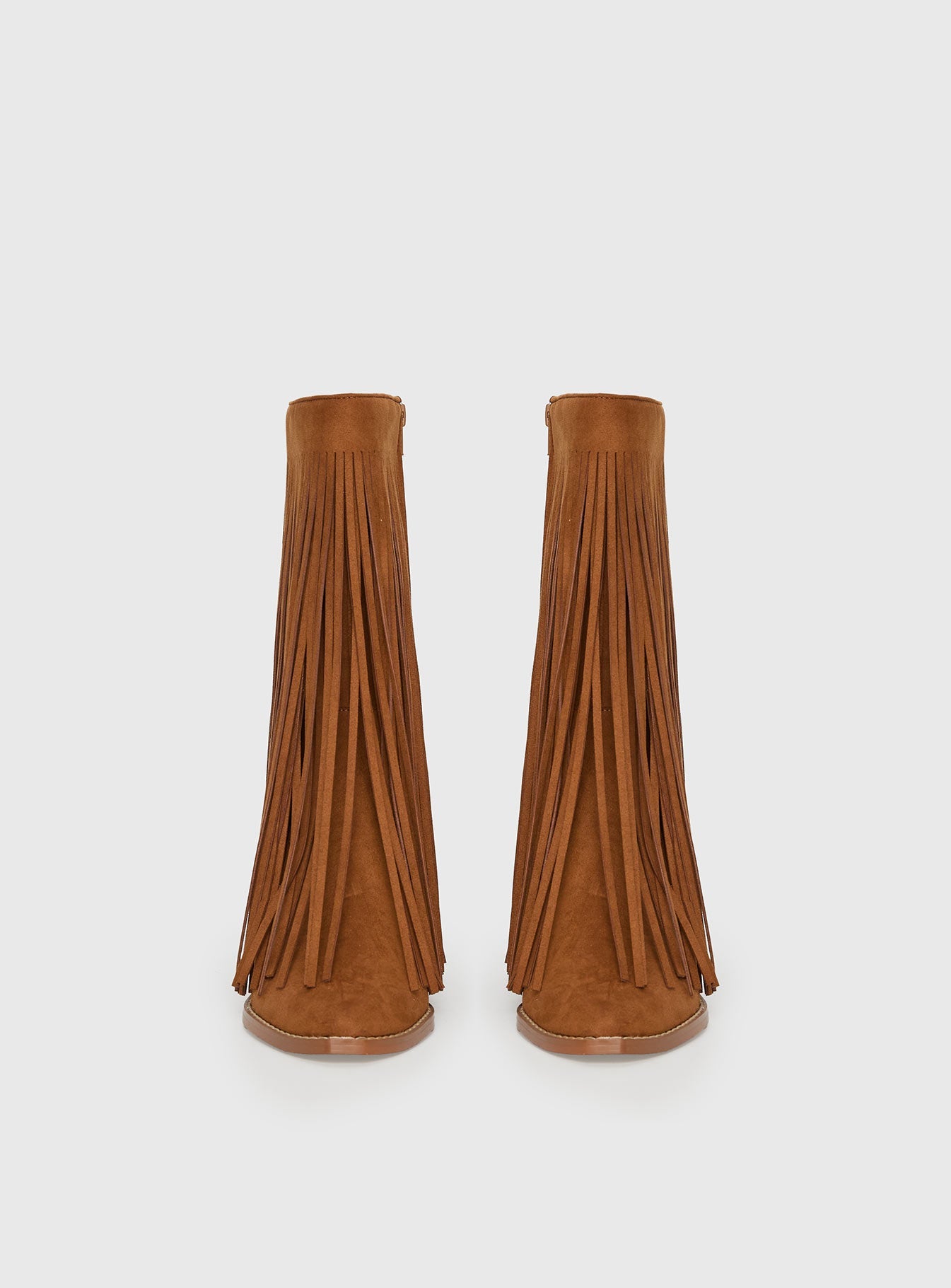 Wild Card Tassel Faux Suede Boots Brown