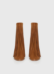 Wild Card Tassel Faux Suede Boots Brown
