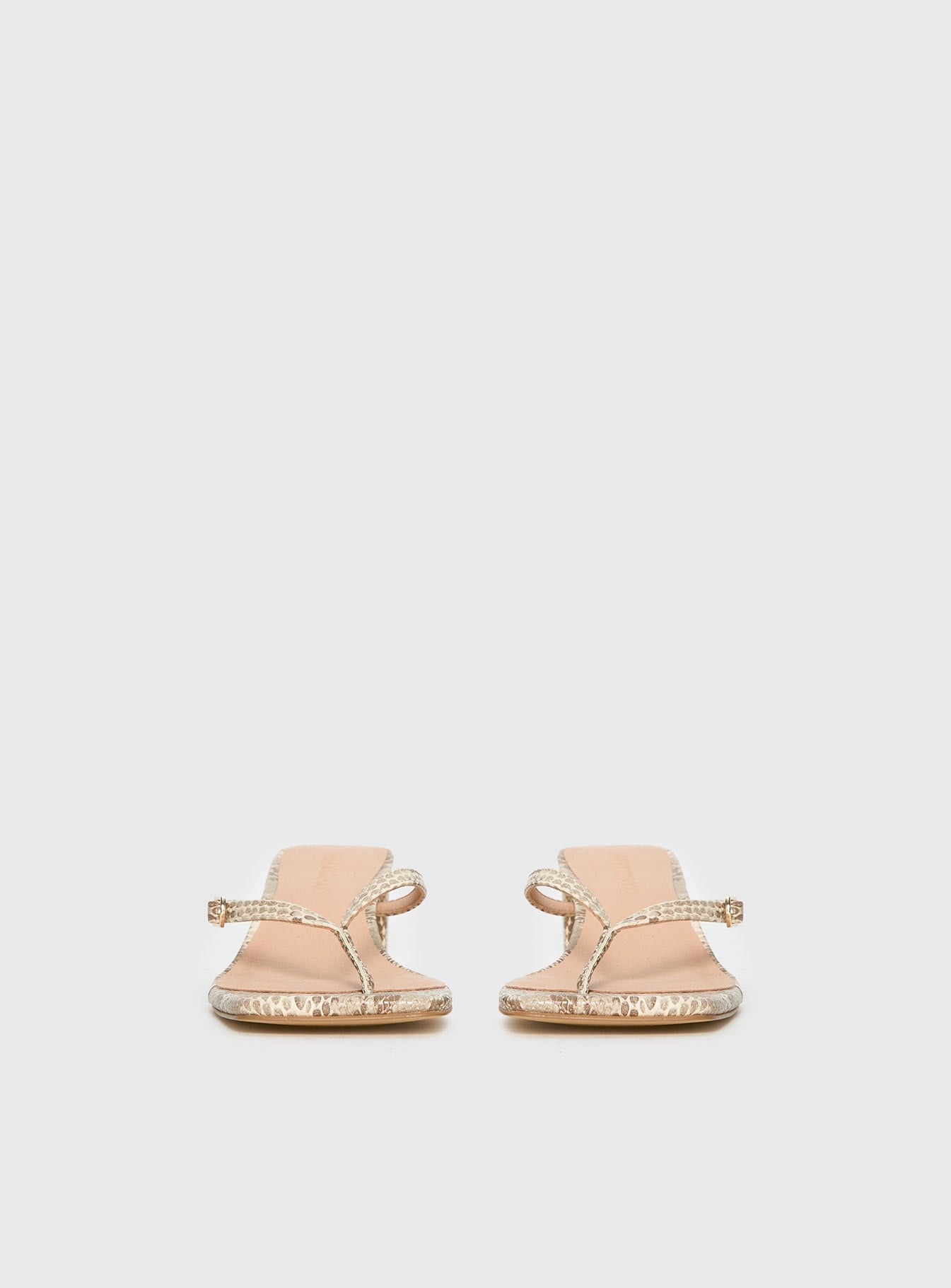 Veyla Square Toe Thong Heels Snake