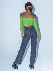 Text Me High Rise Straight Leg Jeans Black