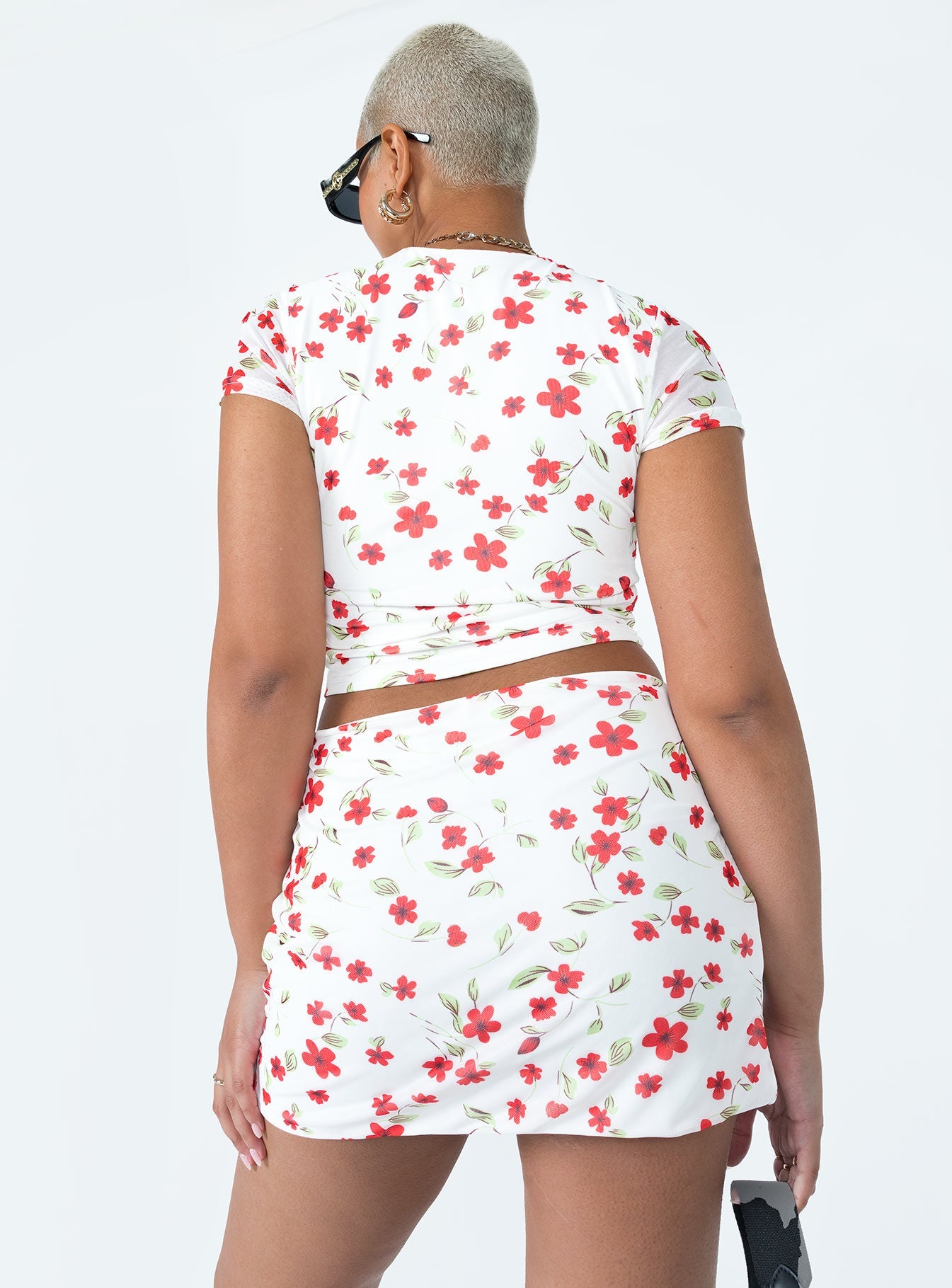 Bold Move Mini Skirt White Floral