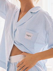 Early Riser Sleep Shirt Blue Stripe