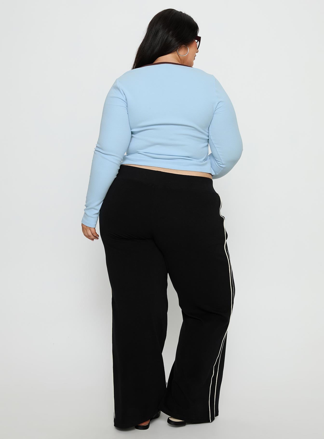 Ascenda Straight Leg Track Pant Black Curve
