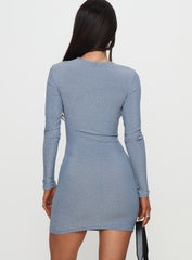 Absynth Long Sleeve Mini Dress Blue