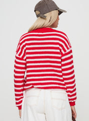 Freeze Knit Sweater Red