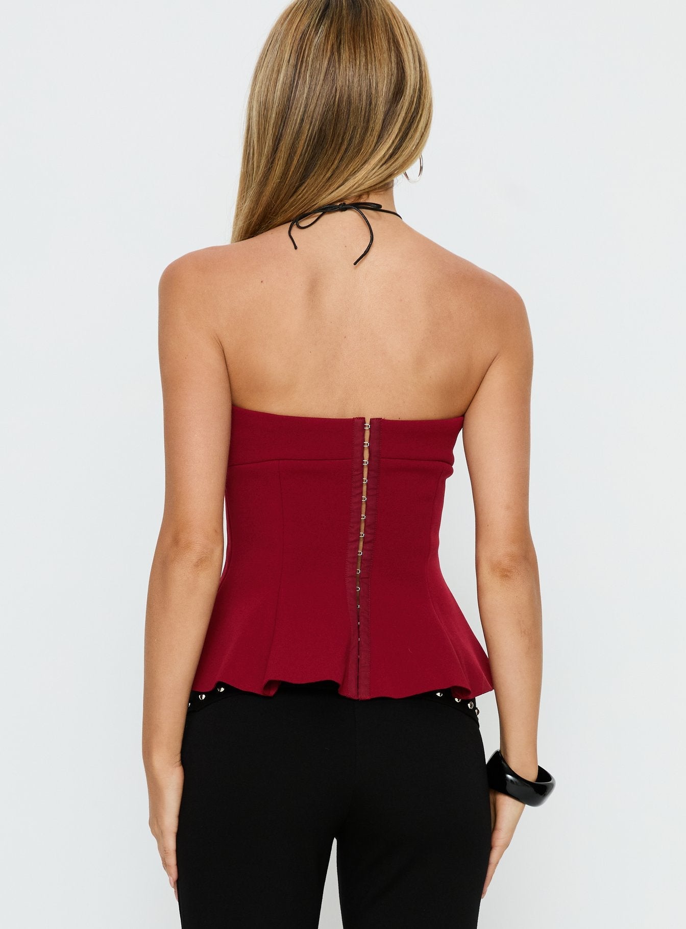 Baudelaire Strapless Corset Red