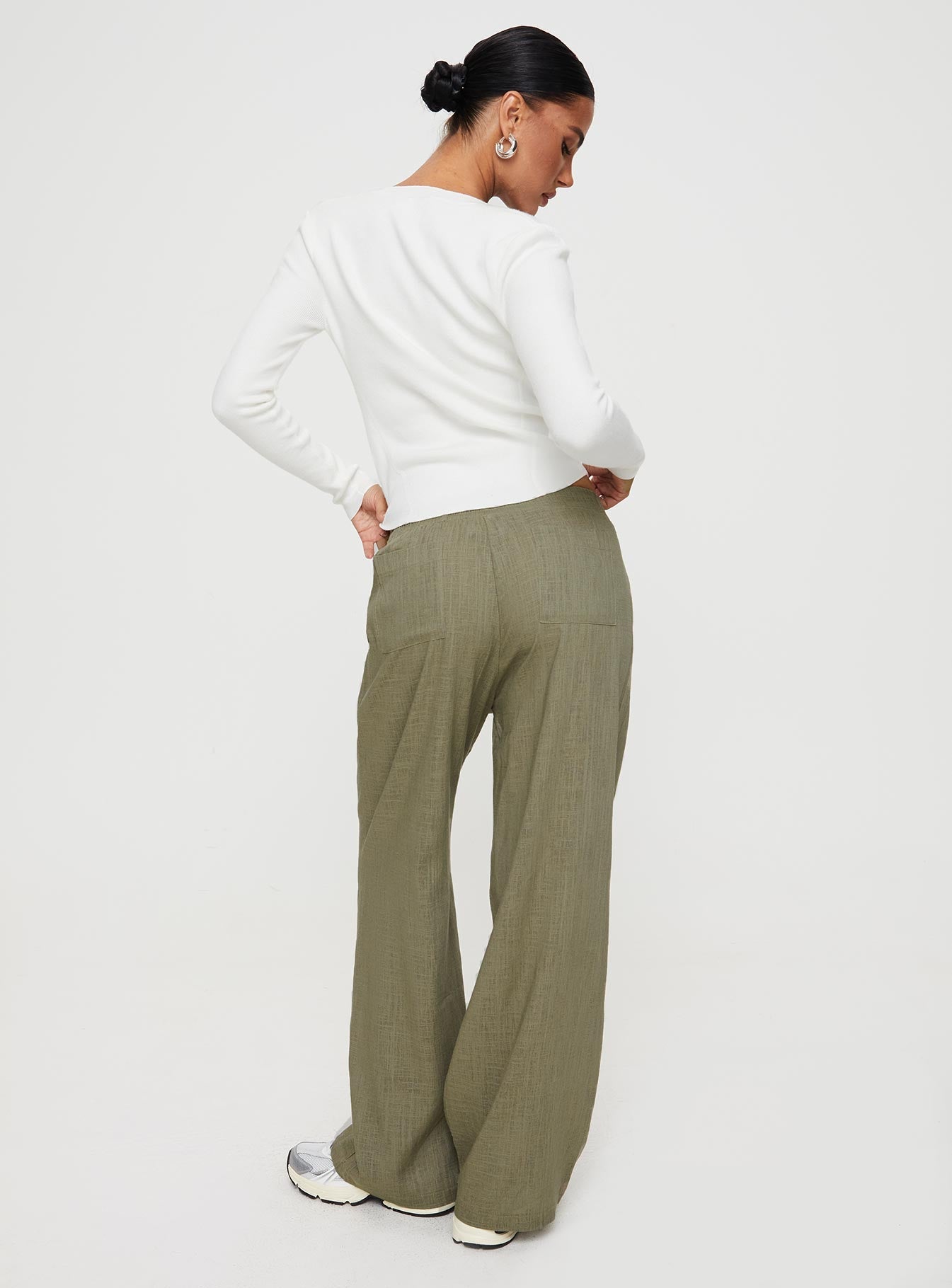 Louis Linen Blend Pants Olive