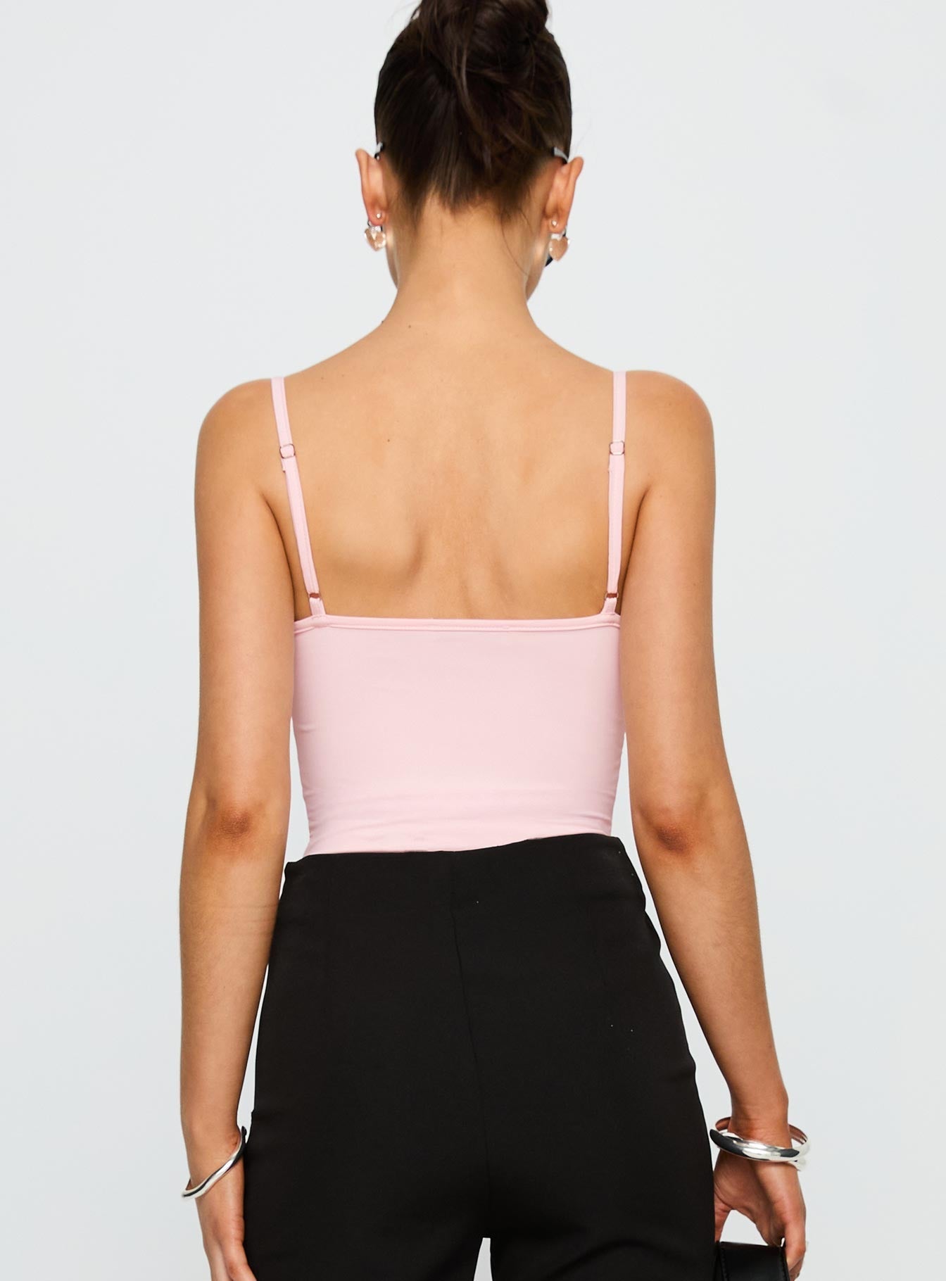 Aetherial Lace Detail Bodysuit Pink