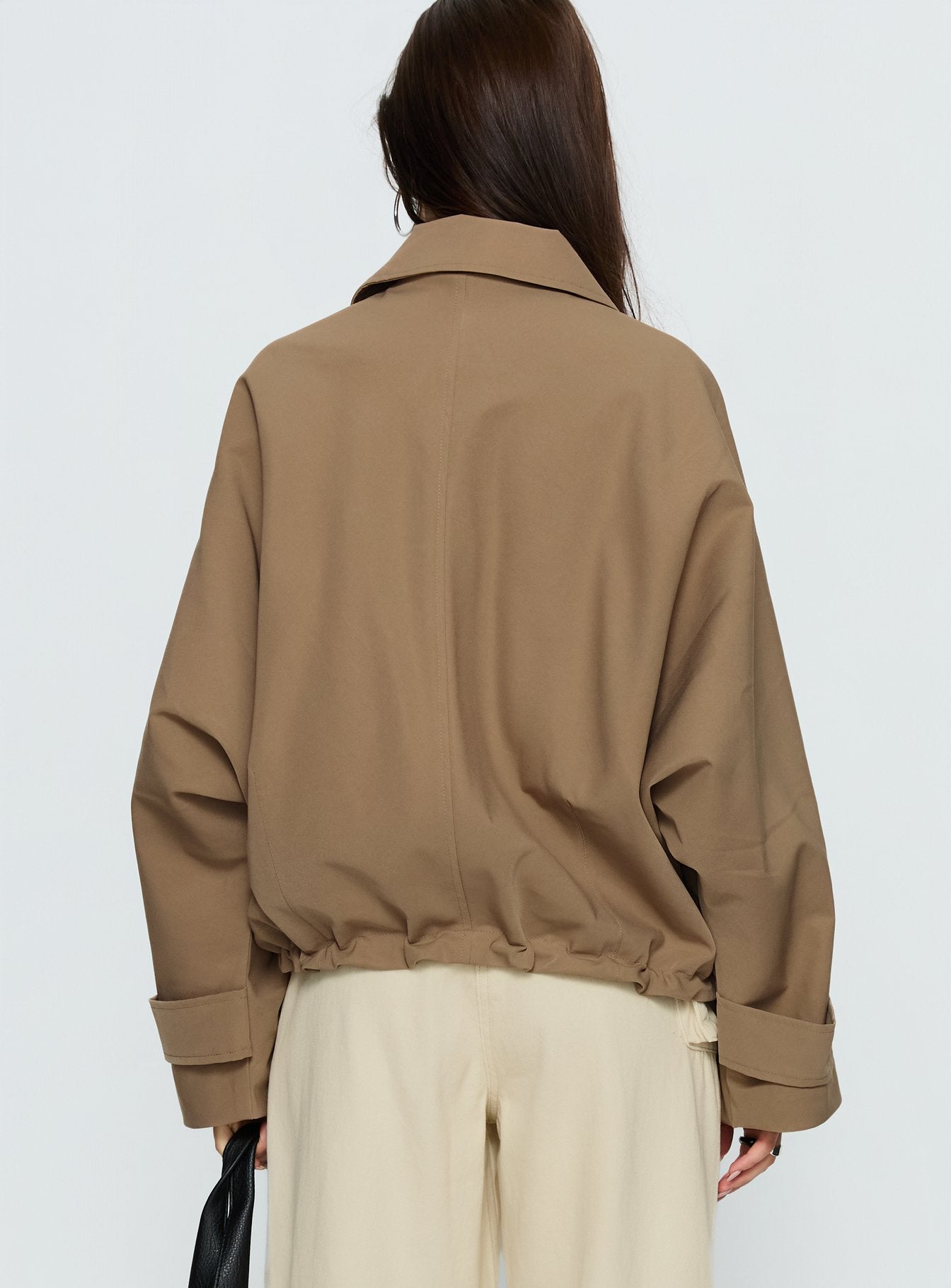 Sandria Cropped Trench Coat Beige