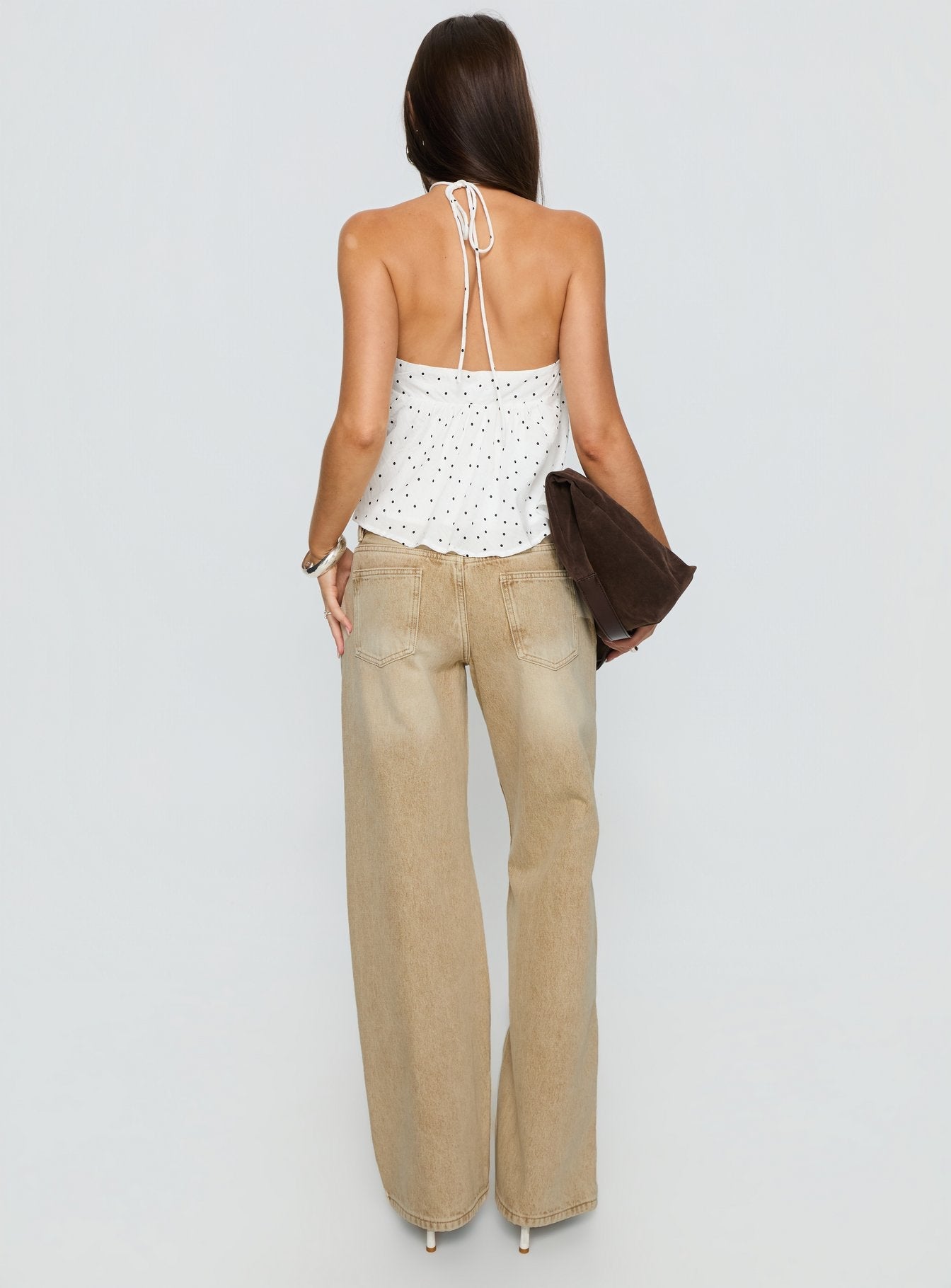 Serenitia Mid Rise Relaxed Jeans Sandy Brown Wash