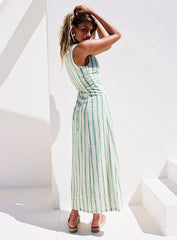 Lewisa Maxi Dress Green Stripe Tall