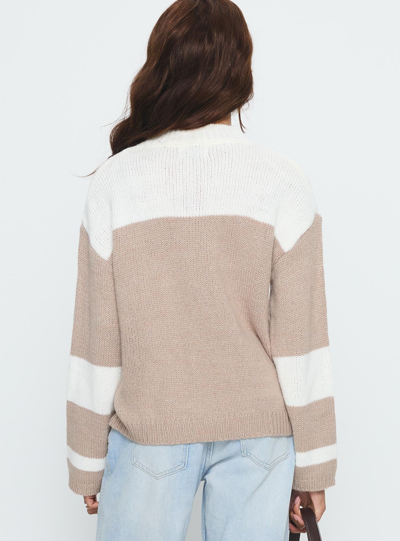 Brandalyn Contrast Mock Neck Knit Sweater Multi