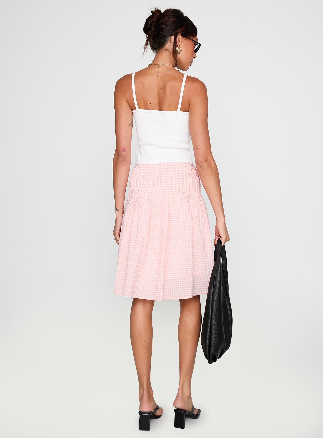Maryanna Midi Skirt Pink Gingham