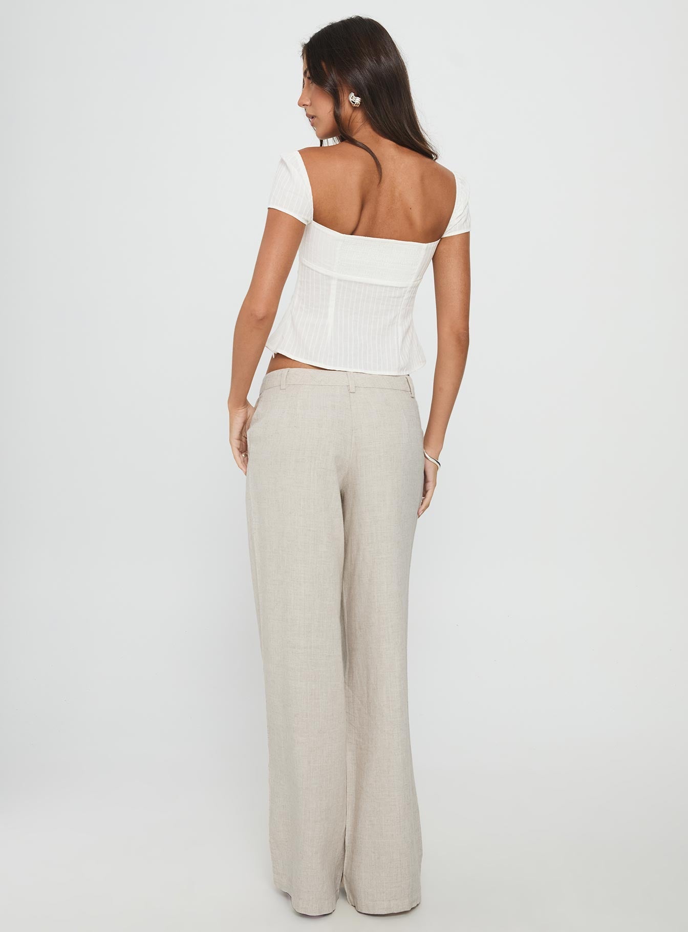 Syrena Tailored Wide Leg Pant Natural