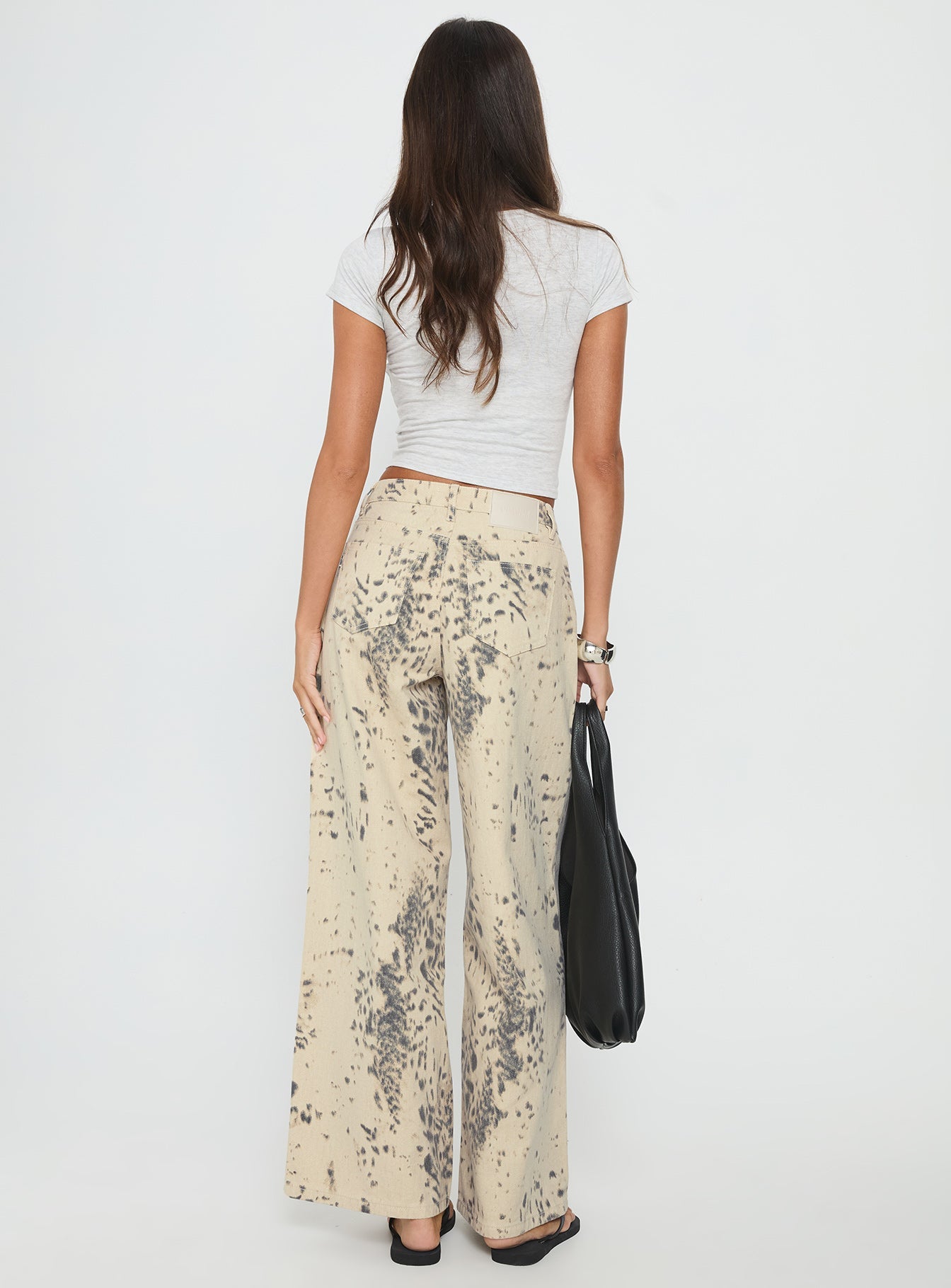 Naylor Mid Rise Wide Leg Jeans Animal Spot