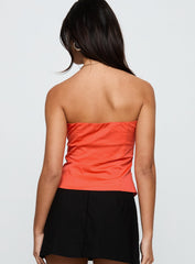 Diamonds Are Forever Strapless Top Orange