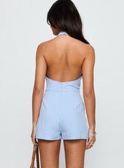 Del Rio Halter Playsuit Blue