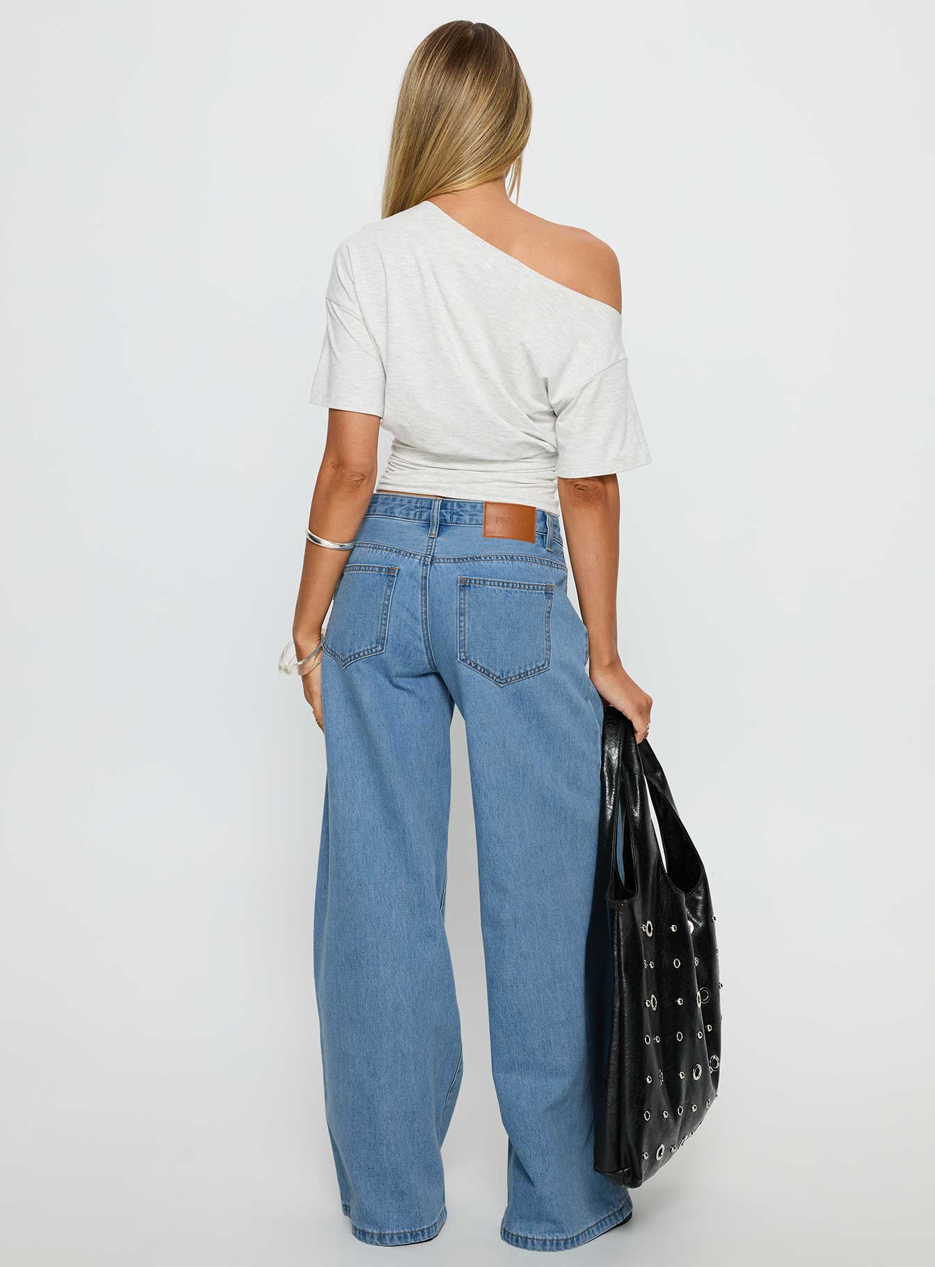 Supercut Low Rise Baggy Pleat Jeans Light Blue Wash