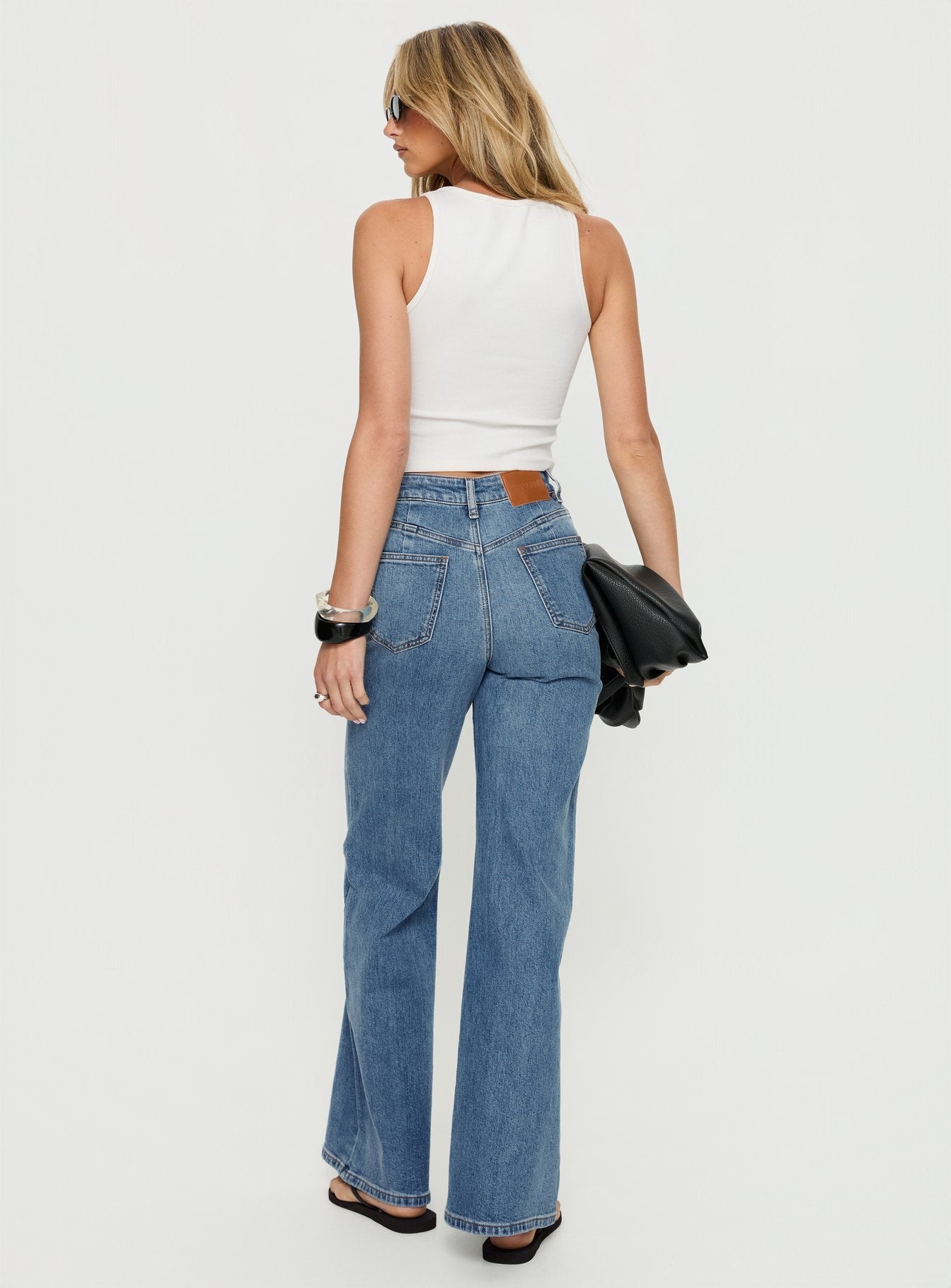 Thearlie High Rise Flared Jeans Mid Blue Wash