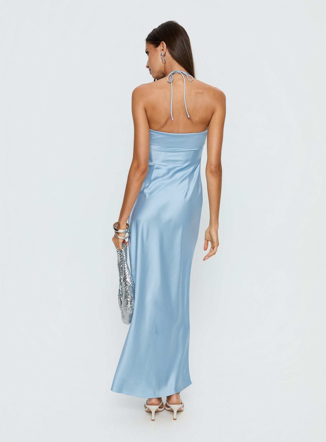 Fireproof Halter Maxi Dress Baby Blue
