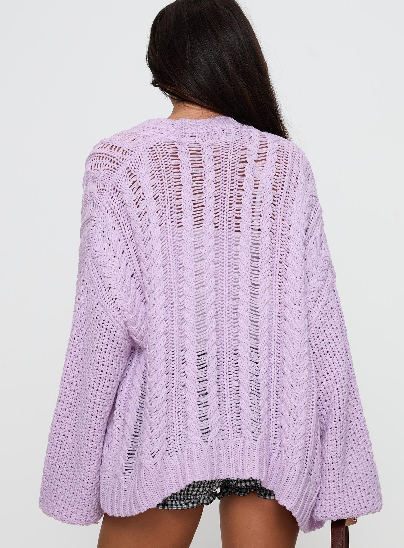 Abner Cable Cardigan Lilac