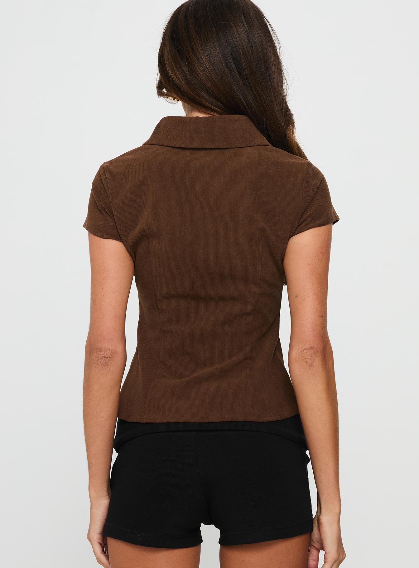 Cottesloe Cord Blouse Top Chocolate