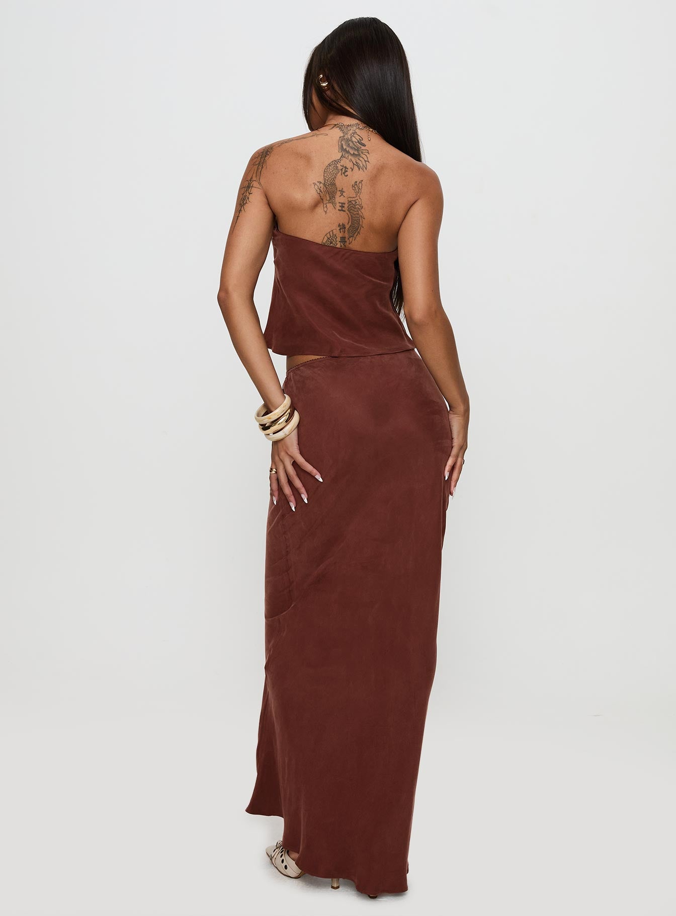 Lucelia Maxi Skirt Brown