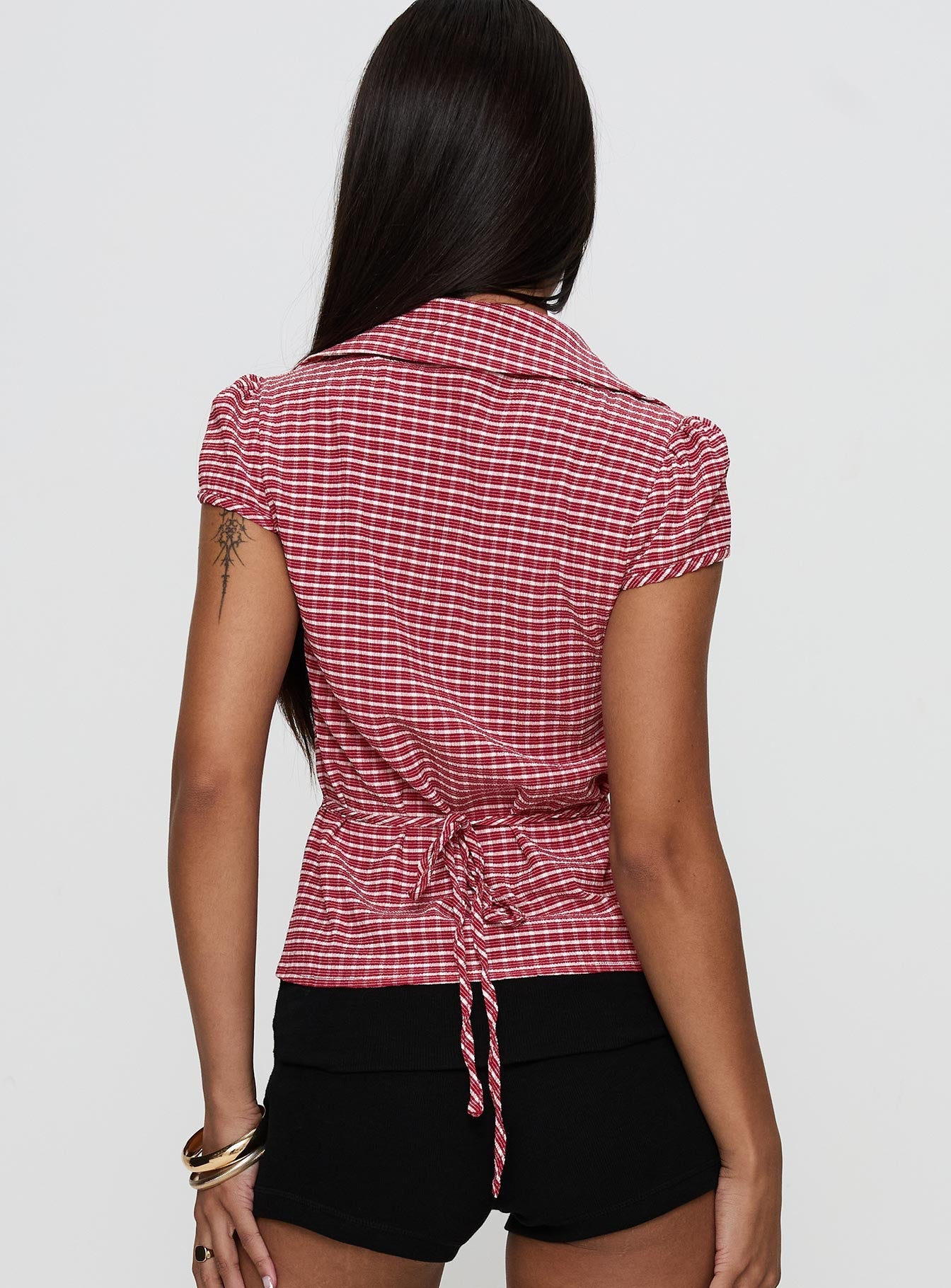 Arianwyn Short Sleeve Shirt Red Check