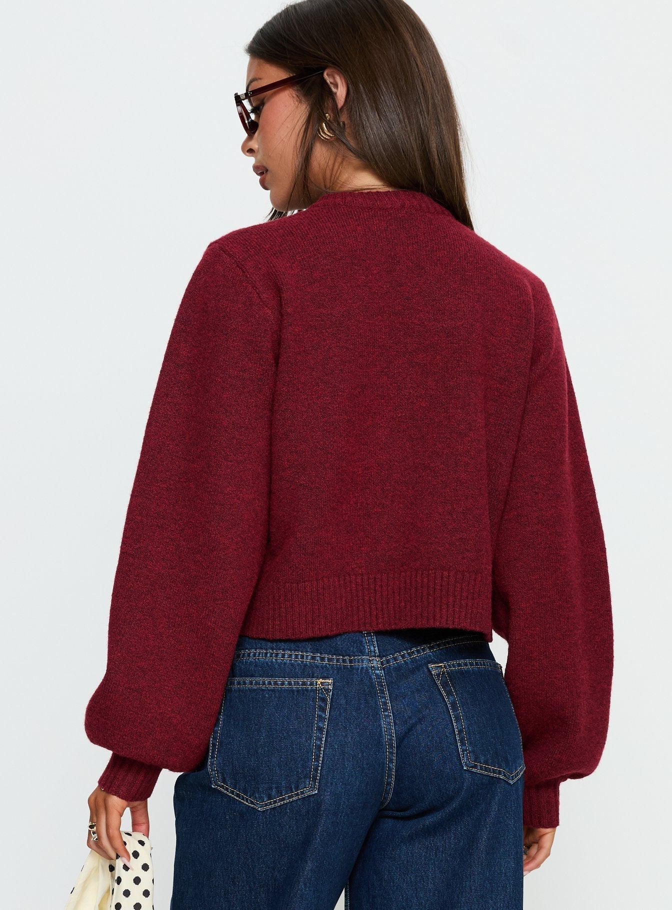 Kammi Button Up Cardigan Red