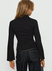 Emersonne Button Up Top Black