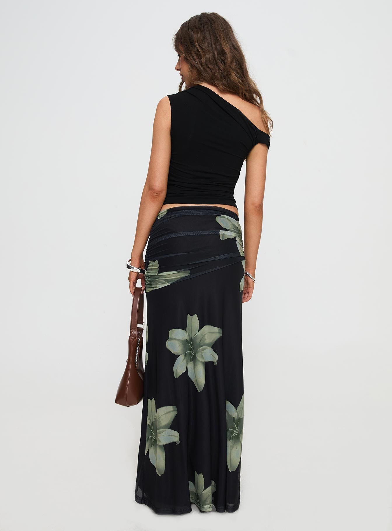 Cooperi Maxi Skirt Black Floral