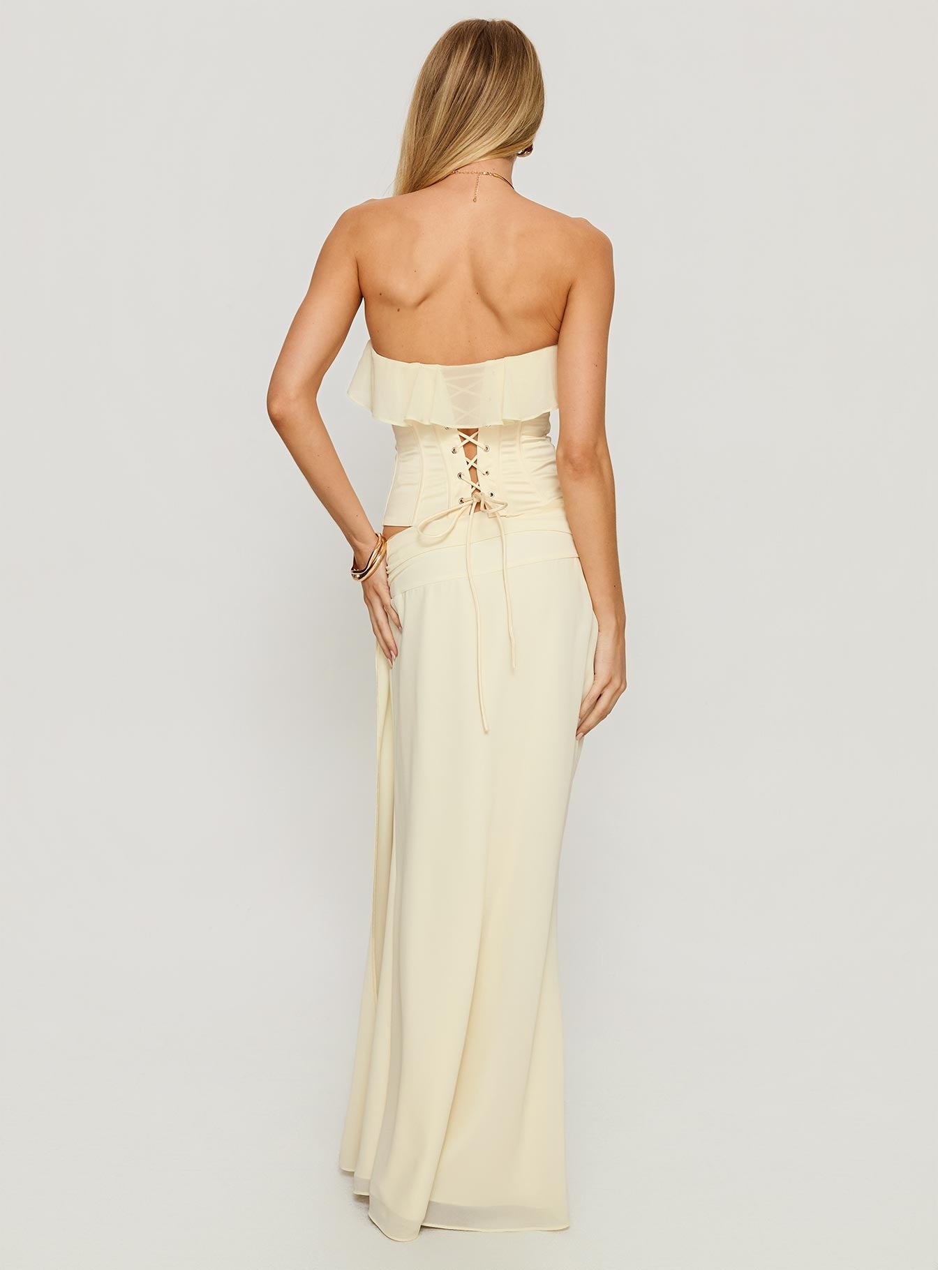 Holliann Draped Maxi Skirt Butter
