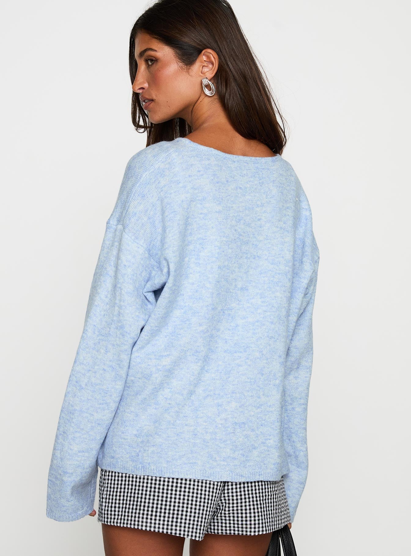 Frosty Knit Cardigan Blue